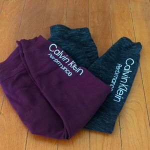Bundle: Two Pairs Of Calvin Klein, Performance Joggers, BlacK And Purple 💜 NWOT